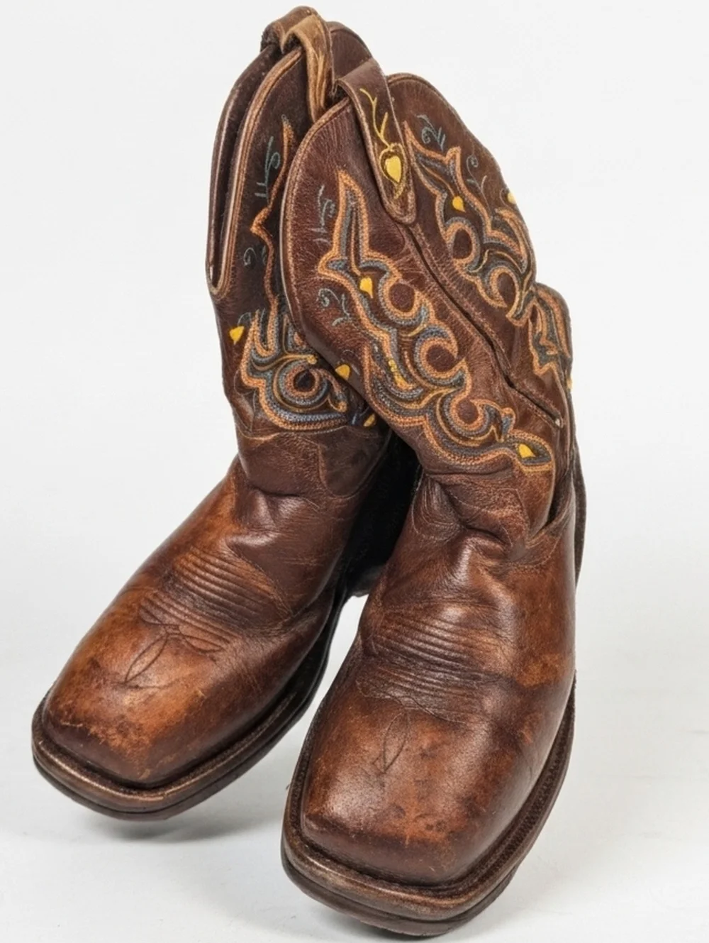 Justin Workboots Brown Leather Composite Toe Western Work Boots Size 9B